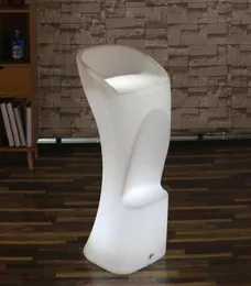 Creative PE Plastic Contracted Style Chair LED Luminous Stool Bar Leisure High Backrest Single Camp Furniture1147097