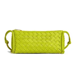 triangle shoulder bag weave genuine leather square lemon kiwi green womens mini Handbags zipper bag designer bags trio pouch on strap wallet