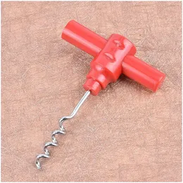 Openers Plastic Anti Slip Handle Wine Bottle Opener Simple Red Never Rust Stainless Steel Corkscrew Portable Vt1362 Drop Delivery Ho Dh3A0