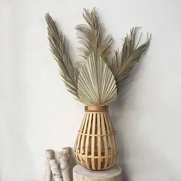 Dekorativa blommor Pampas Grass Home Decor Palm Leaves Wedding Bouquet Natural Dried Flower Boho vardagsrum Dekorationstillbehör