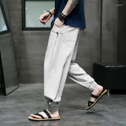Pantaloni da uomo Pantaloni sottili in seta di ghiaccio stile cinese Plus Size Casual Harem Harajuku Retro Jogging Abbigliamento uomo Pantaloni oversize