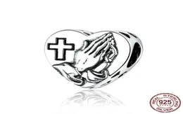 925 Sterling Silver Thanksgiving Cross Charm Beads Fit Bracelet Vintage jewelry luxurious China whole78298055269791