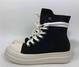 Owen Seak Women Canvas Luxury Trainers Platform Boots Lace Up Sneakers Casual Height Increasing Zip Hightop Black4069052