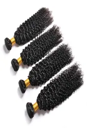 8A Brazilian Peruvian Virgin Kinky Curly Human Hair Bundles Wefts 4 pieces Remy Kinky Curly Wet and Wavy Human Hair Weaves7704101