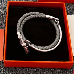 dupe brand new arrivals real leather h bracelets bangle for women silver