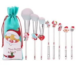 Pennelli 7 stili Set di pennelli per trucco cosmetico Ombretto Fondotinta in polvere Blush Capelli sintetici Pincel Regalo di Natale di Halloween