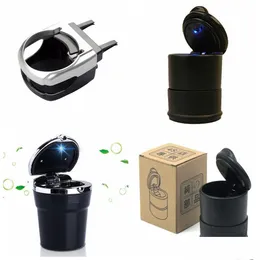 Posacenere Led Posacenere per auto portatile Portasigarette per camion Custodia nera Carstyling Storage Dh09683 Drop Delivery Home Garden Househo Dhcdo