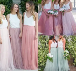 Modest Long Bridesmaid Dresses Without Blouse Tulle Skirts Tiered Ruffles Custom Made FloorLength Cheap Long Bridesmaid Skirts 209656305