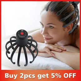 Relaxation Electric Head Massager Octopus Claw Scalp Portable Stress Relief Therapeutic Head Scratcher Relief Hand Free USB Rechargeable