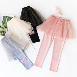 Çocuk Tasarımcı Giysileri Kızlar Yaz Culottes Pantolon Yıldız Peri Geza Sınır Taytları Çocuk Bowknot Tayt Pantolon Nefes Altyılaşabilir Toddler Net İplik Tutu Pantskirts BC748