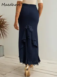 Jurken Vintage Lange Rok Vrouwen Asymmetrische Rok Strik Ontwerp Maxi Rok Vrouwelijke Elegante Highwaisted Rok Avondjurken