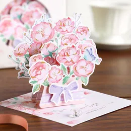 Biglietti d'auguri 3D Up Creative Festival Card Hollow Beautiful Stamping Message Commemorative Cute Mid-Autumn Wedding