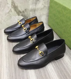 Zapatos casuales de primavera para hombre, mocasines, botas de cuero genuino negro, diseño de lujo, zapatos planos de vestir de cuero para hombre con Horsebit roune low to9105255