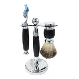 Blades Irazor Luxury Men's Wet Bange and Hair Hable 5layer Safety Razor Новая дизайн ручки смолы с мягкой чистой щеткой барсука