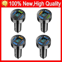 66W 4 Ports USB Car Charger Fast Charging PD Quick Charge 3.0 USB C Car-Charge Car-Charger Car Charging Free ship Car Phone Charger Adapter For iPhone 13 12 Xiaomi Samsung