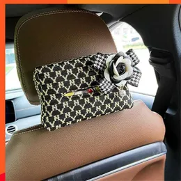 New Hanging Drawer Simple And Convenient To Use Durable Practical Lovable Portable Car Supplies Houndstooth Tissue Box Tissue Bag
