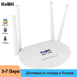 Roteadores kuwfi 150mbps 4g WiFi Router com cartão SIM Desbloqueado Cat4 Wireless Modem LTE Routers LAN PORT Hotspot para câmera IP