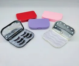 LED 3 pairs 3D Mink Eyelash plastic Package Boxes False Eyelashes Packaging Empty Case Lashes Box with holder mirror Makeup Tool6671243