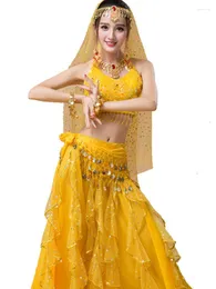 Stage Wear Elegant Oriental Dancing Woman Costume Belly Dance Suit Performance Latin Clothes Tassels Women Egyptian Jazz Sequins Clothing