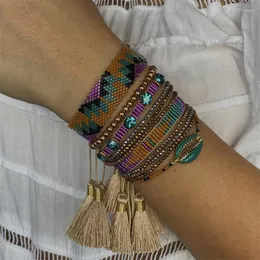 Strand ZHONGVI Fashion Mexican Bracelet Jewelry Bohemia Summer Beach Seashell Bracelets For Women Handmade Woven Pulseras Gift