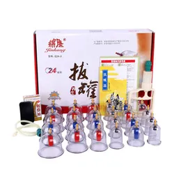 Massager 24 burkar magnetisk terapi vakuumkoppar glasögon massage body cups kinesiska medicinska anti celluliter guasha sugkopp set massger