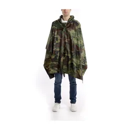 Other Sporting Goods Military Poncho Waterproof Camo Rain Raincoat with Hoods for Outdoor Camping Hiking 230531