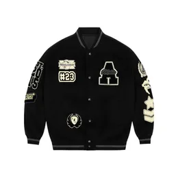 Jaquetas masculinas retrô pretas jaqueta de corrida para homens High Street motocicleta tático militar jaqueta feminina casaco de beisebol combinando com cores 230531