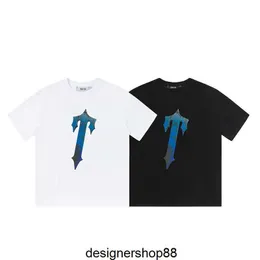 2023FW Yüksek Kaliteli Tasarımcı Erkek Tişörtleri Trapstar Çelik Plaka Eğik T Tanımı Baskılı Yuvarlak Boyun Kısa Kollu T-Shirt