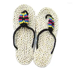 Slippers 2023 Summer Home Colorful Rope Hand-Woven Straw Ladies Sandals And Natural Environmental Protection Creativity