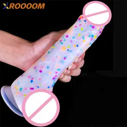 Confetti 14-25cm Dildo Clear Silicone Suction Cup Toy G-Spot Vagina Sex Dolll for Women Realistic Dick 80% Off Factory wholesale