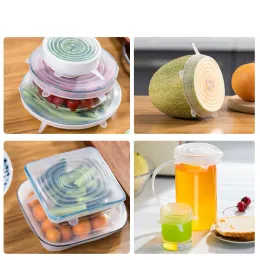 Cobertura com tampas elásticas para alimentos reutilizáveis para manter a frescura tigela com vedação elástica capa para cozinha utensílios de cozinha