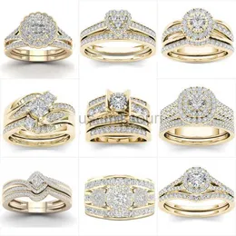 Bandringe Mifeiya Luxus Hochzeit Verlobung Liebhaber Ring Set Bling Iced Out Geometrisch AAA Kubikzircon Kristall Ring für Paar Frauen Männer J230531