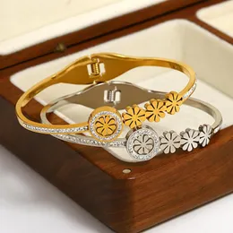 Pulseira maiora 316l pulseira de pulseiras de flores de aço inoxidável para mulheres charme de stringma de stringma floral de ouro jóias 2023