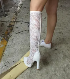 2016 Real Image Womens Lace Boots Plus Size Fashion Ladies Party Boots Zipper Fashion Women Boot White Ladies Shoes New Arrive Plu9238732