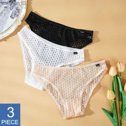 Slips Höschen 3 Teile/satz Sexy Frauen Höschen Spitze Slips Unterwäsche Dessous Transparente Dünne Weibliche Dessous Mesh Durchsichtige Solide Höschen L230518