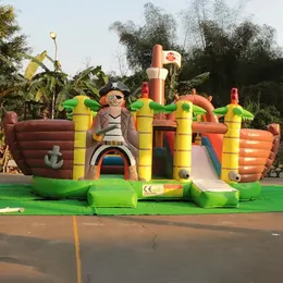 Professional inflatable pirate ship theme bouncers bouncy pirate play castle moonwalk with slide combo bounce house by ship to door