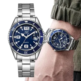 Relógios de pulso relógios masculinos de luxo em aço inoxidável