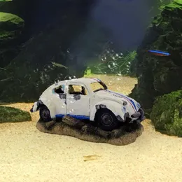 Aksesuarlar Akvaryum Balık tankı için hava kabarcığı taş havalandırıcı yapay 2. stil araba şekli dekorasyon süsü su manzarası artış o Neverelse