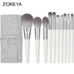 Brushes Zoreya brushes 10pcs Makeup brushes set Professional Beauty Make up brush High Quality Synthetic Hair Foundation Powder Brush