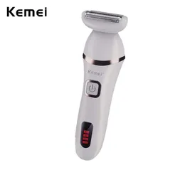 Epilator Kemei Women Wet Dry Electric Shaver Sensitive Skin Rechargeable Facial Hair Remover for Legs Bikini Pubic Underarms Hair Area