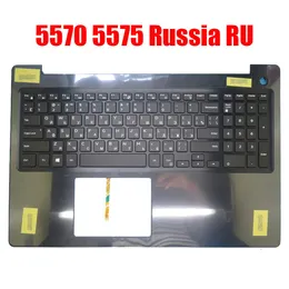 Ramar Ryssland RU Laptop Palmrest för Dell för Inspiron 15 5570 5575 0VDFV7 VDFV7 0CRXFK CRXFK 0V1H3J V1H3J 0065DJ 065DJ Tangentbord Nytt