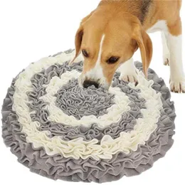 Kennels Dog Snuffle Mat Pet Puzzle Toy Sniffing Training Pad Activity Blanket Feeding Relieve Stress Nose Round Carpet 2023