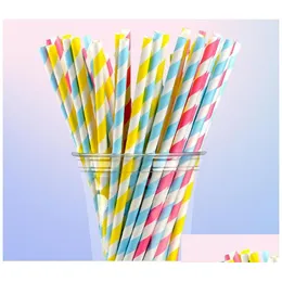 Drinking Straws Paper St Environmental Colorf Straight Wedding Kids Birthday Party Decoration Supplies Dispette Ship Dh0301 Drop Del Dhsm2