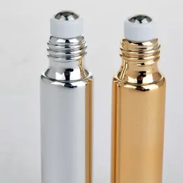 5 ml 10ml de metal simples garrafa de perfume garrafa dourada prata cor preta Óleos essenciais Creme para os olhos Roll-on Glass Bottle