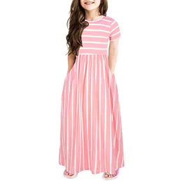 Girl's Dresses Kids Striped Dresses For Girls Bohemian Baby Girls Beach Long Dress Children Party Beachwear Summer Dress Outfits Kids Clothes AA230531