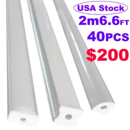 Aluminum Channel for LED Strip Lights, U V Shape Aluminum LED Channel with Opal Diffuser, Screw Fixed End Caps and Mounting Clips, LED Aluminum Profile Heatsink usastar