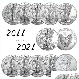 Outras artes e ofícios Estátua dos Estados Unidos da Liberty Sier Comemorativa Coin 2011 2021 Medalhas Coleção de Medalha Drop Delivery Home Dhah0