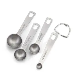 Measuring Tools 6 Pcs/Set Stainless Steel Spoons Food Grade Safety Hangable Handle Tablespoon Set Baking Cooking Drop Delivery Home Dhnxe