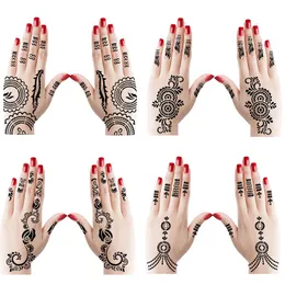 Estênceis 10pairs henna tatuagem estêncils para menina tinta corporal flor flor árabe adesivo mehndi hand taco modelos de taco de estêncil 20pcs
