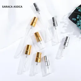 Şişe 3ml 100pieces/lot Mini Cam Parfüm Şişeleri Metal Sprey Boş Parfum Kılıf Doldurulabilir Parfüm Şişesi Örnek Altın Sier